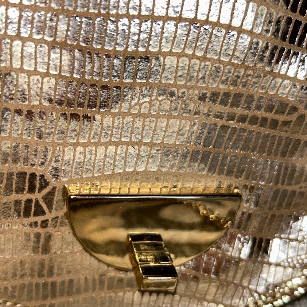 EUC Michael Kors Embossed Mini Gold crossbody bag - Picture 6 of 7